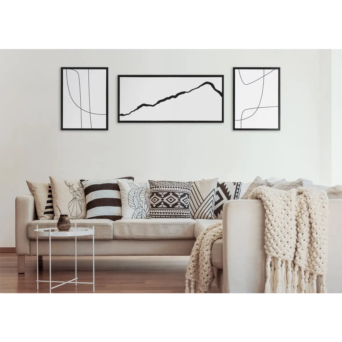 Framed Canvas Art - Minimalist Mountain Landscape Framed Canvas - kateandlaurel