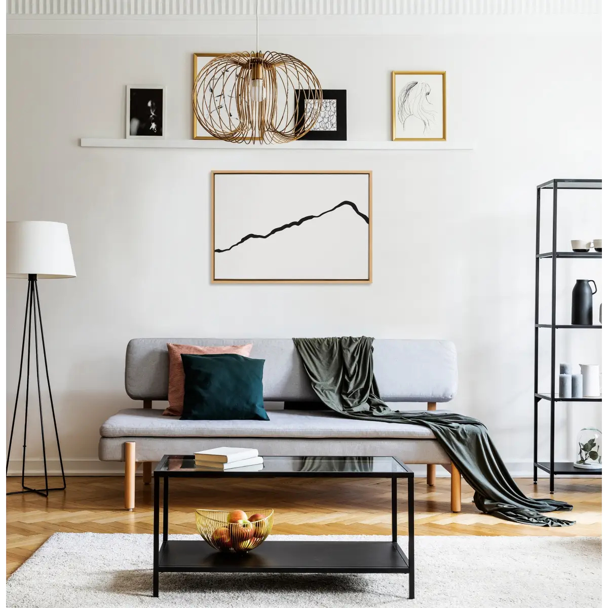 Framed Canvas Art - Minimalist Mountain Landscape Framed Canvas - kateandlaurel