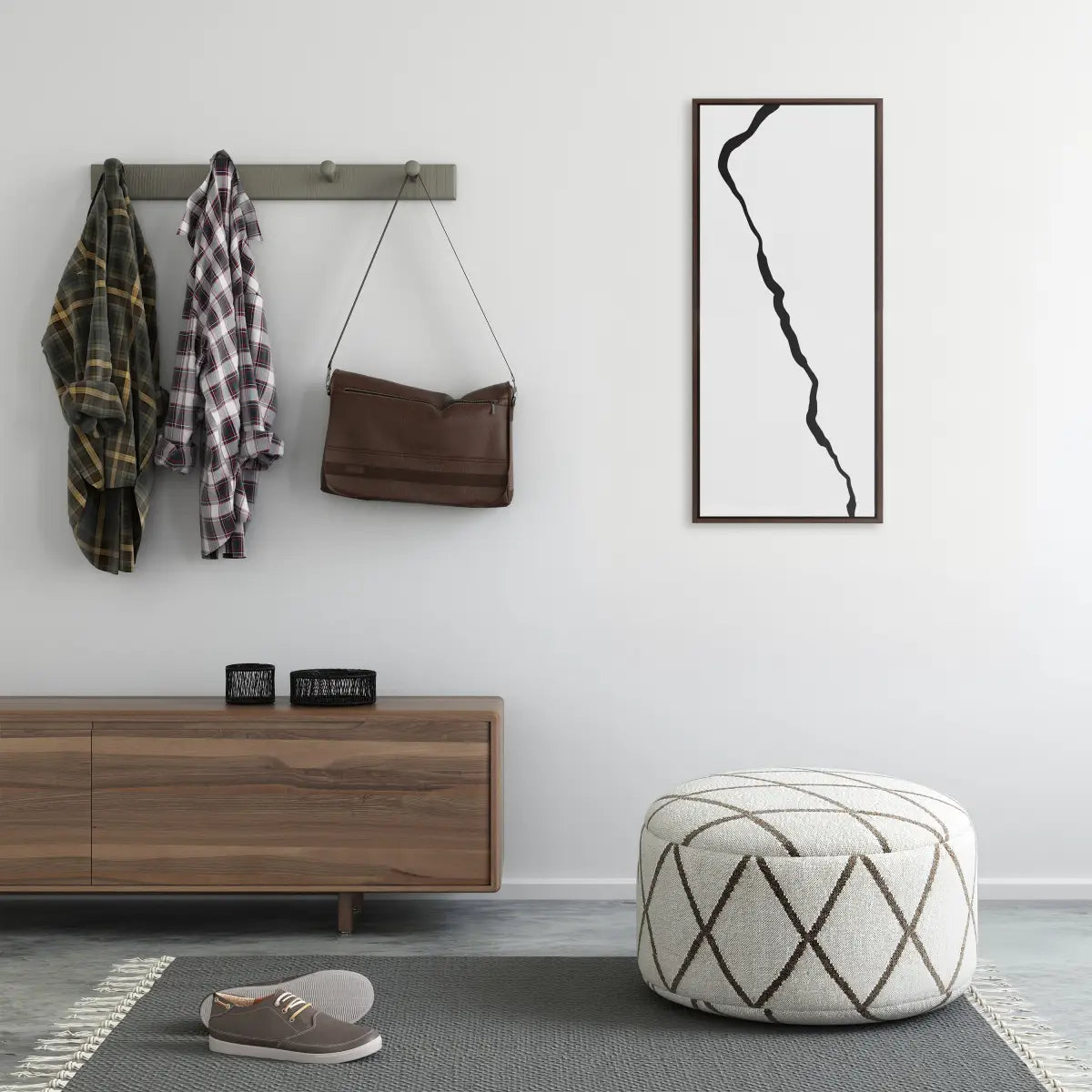 Framed Canvas Art - Minimalist Mountain Landscape Framed Canvas - kateandlaurel