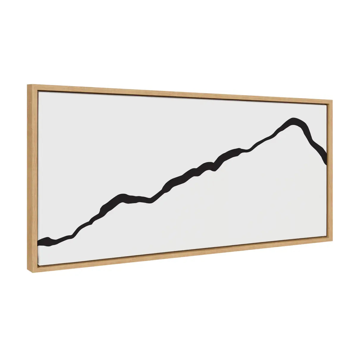 Framed Canvas Art - Minimalist Mountain Landscape Framed Canvas - Natural / 18x40 - kateandlaurel