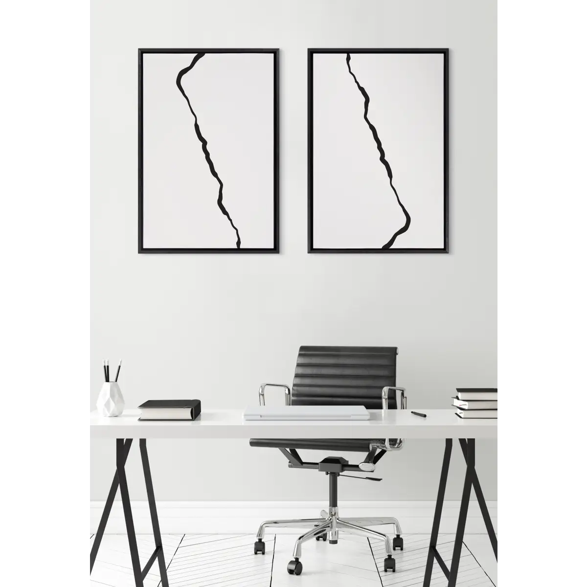 Framed Canvas Art - Minimalist Mountain Landscape Framed Canvas - kateandlaurel