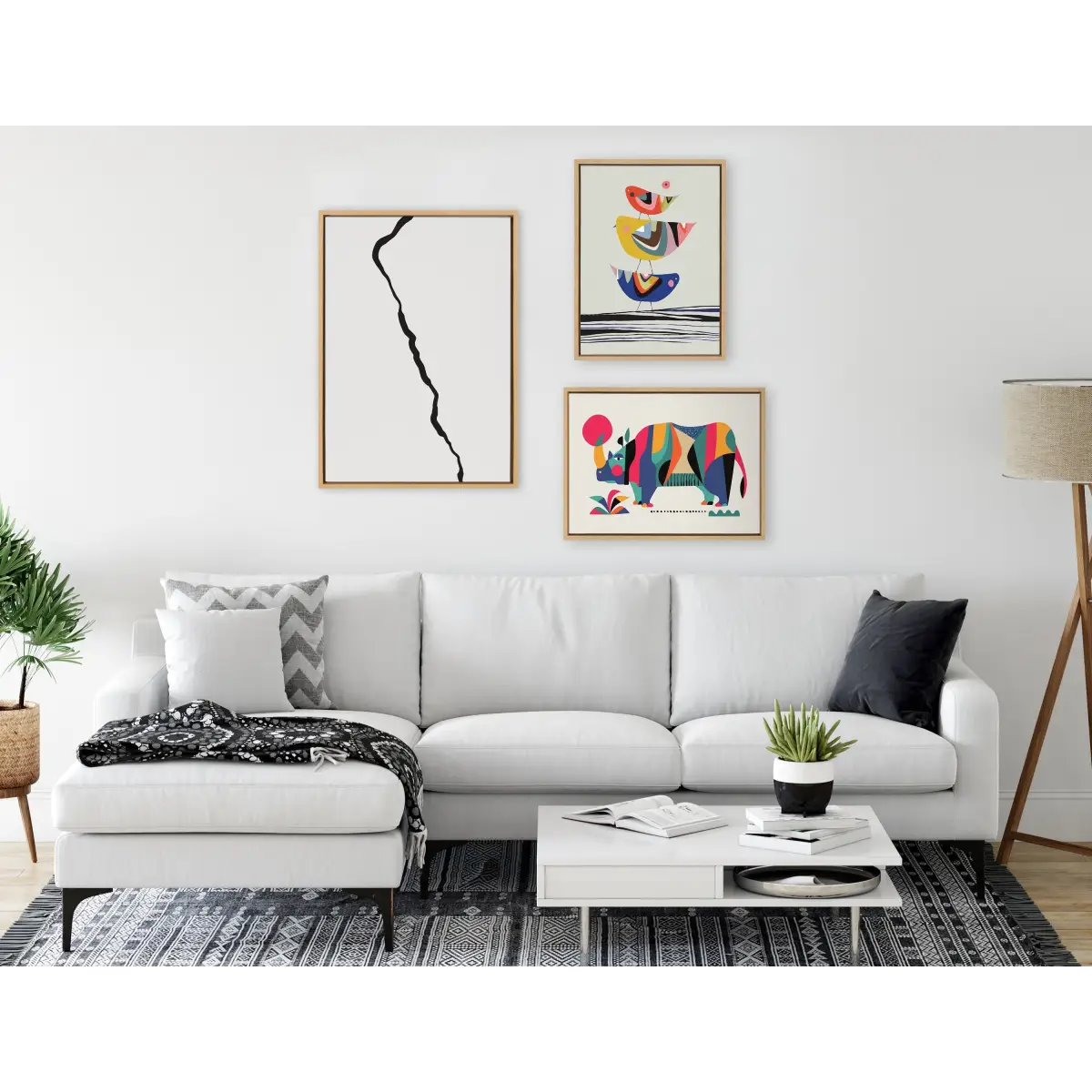 Framed Canvas Art - Minimalist Mountain Landscape Framed Canvas - kateandlaurel
