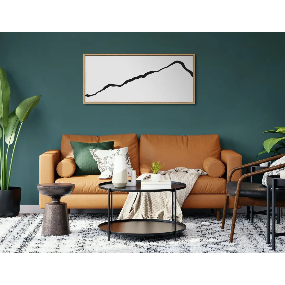 Framed Canvas Art - Minimalist Mountain Landscape Framed Canvas - kateandlaurel