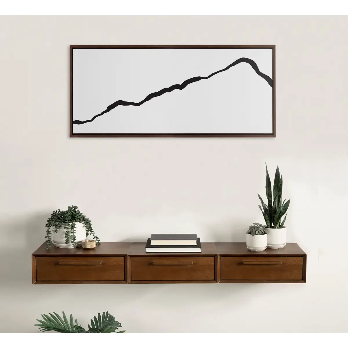 Framed Canvas Art - Minimalist Mountain Landscape Framed Canvas - kateandlaurel