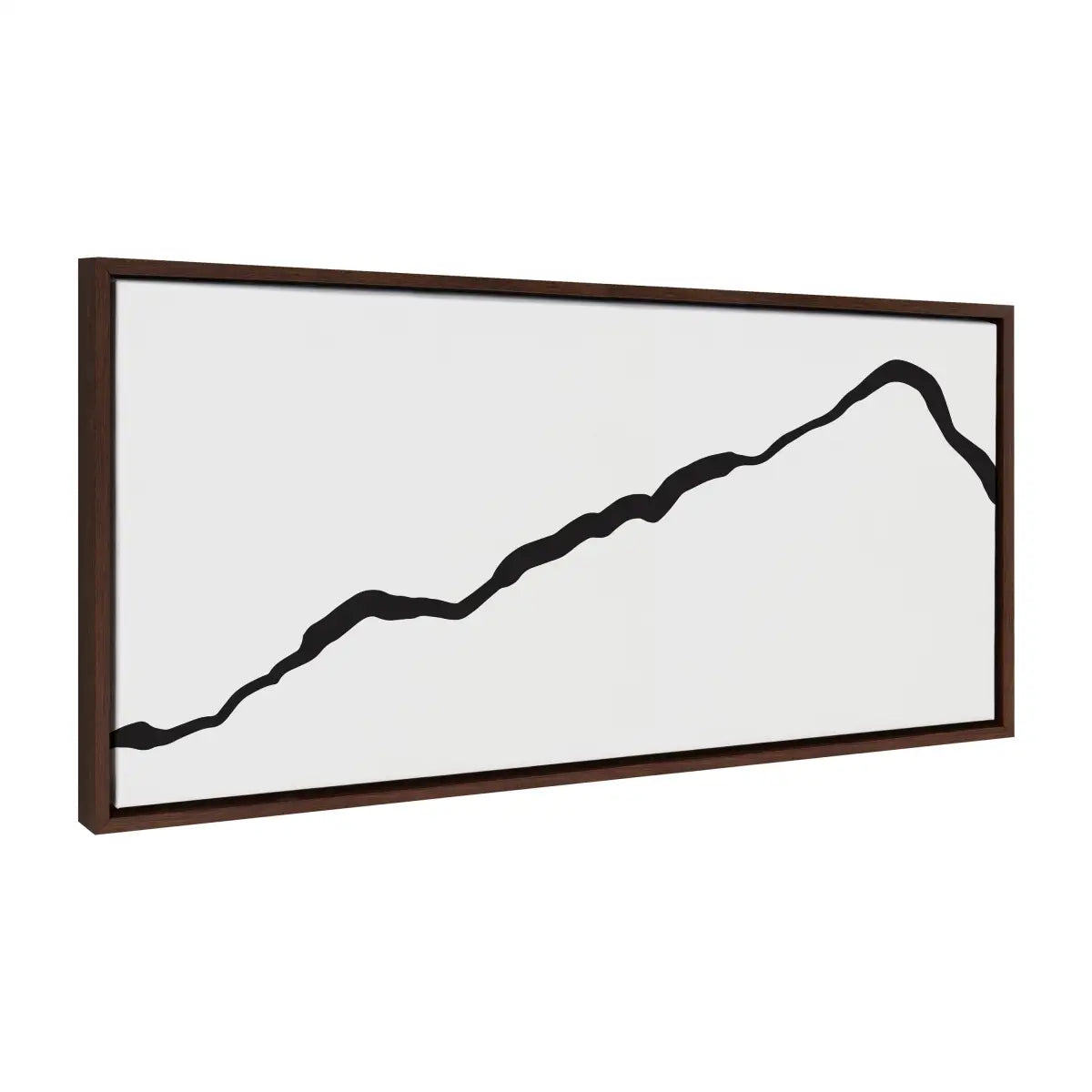 Framed Canvas Art - Minimalist Mountain Landscape Framed Canvas - Walnut / 18x40 - kateandlaurel