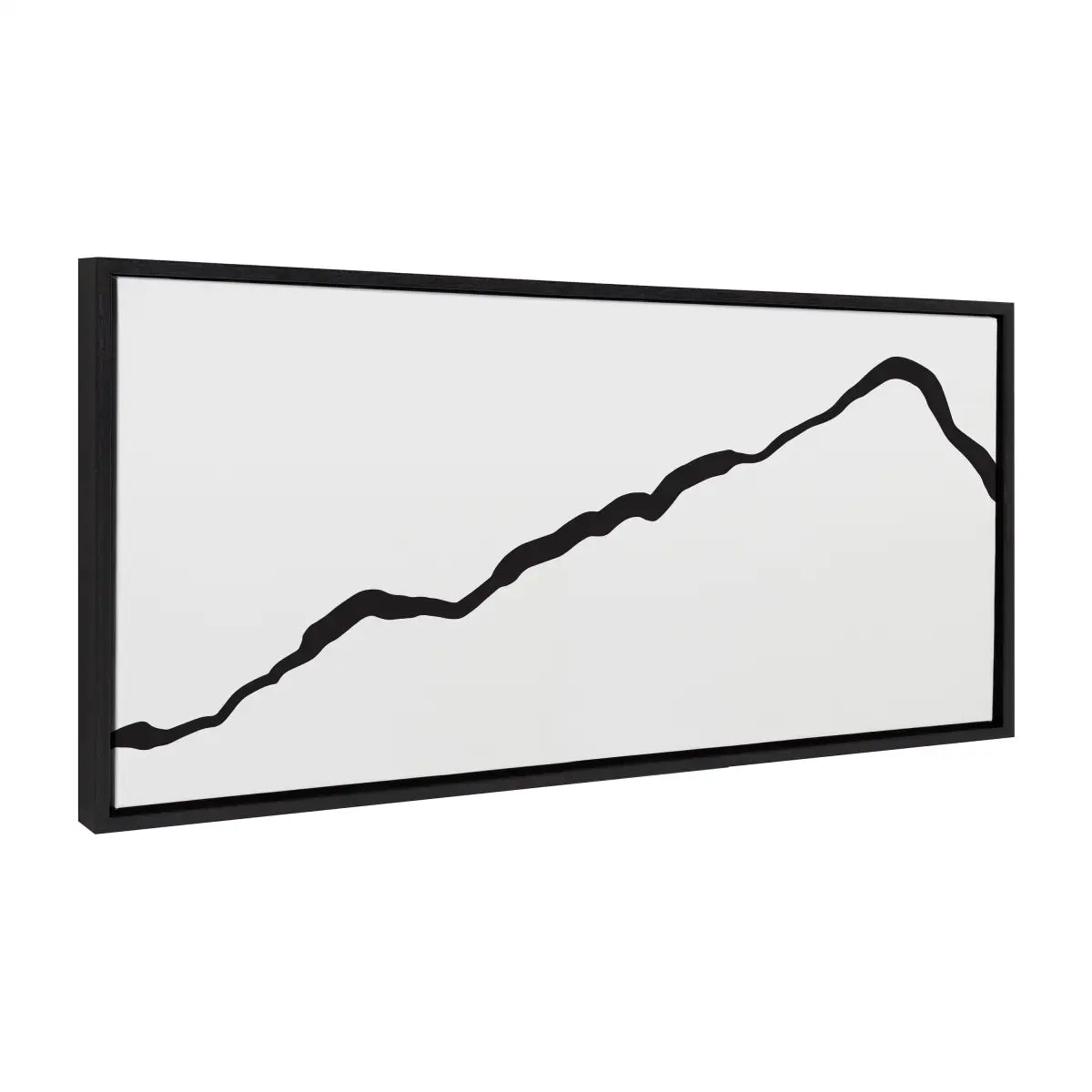 Framed Canvas Art - Minimalist Mountain Landscape Framed Canvas - Black / 18x40 - kateandlaurel
