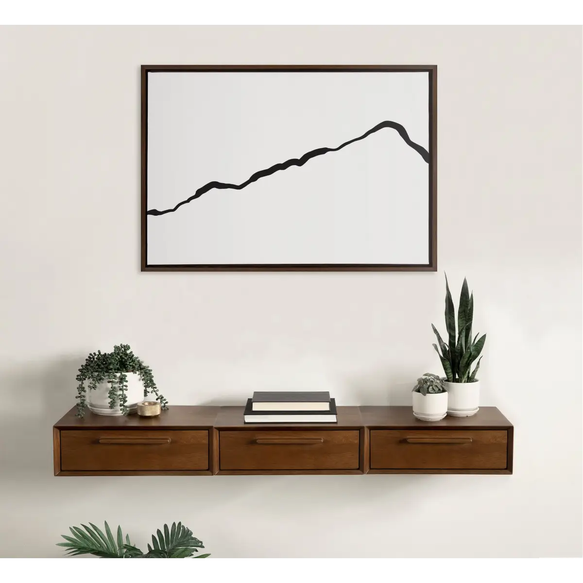 Framed Canvas Art - Minimalist Mountain Landscape Framed Canvas - kateandlaurel