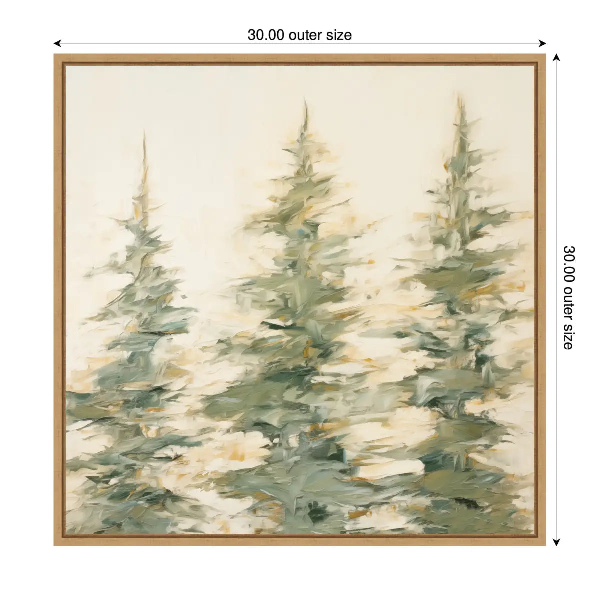 Framed Canvas Art - Evergreen Trees Abstract - kateandlaurel