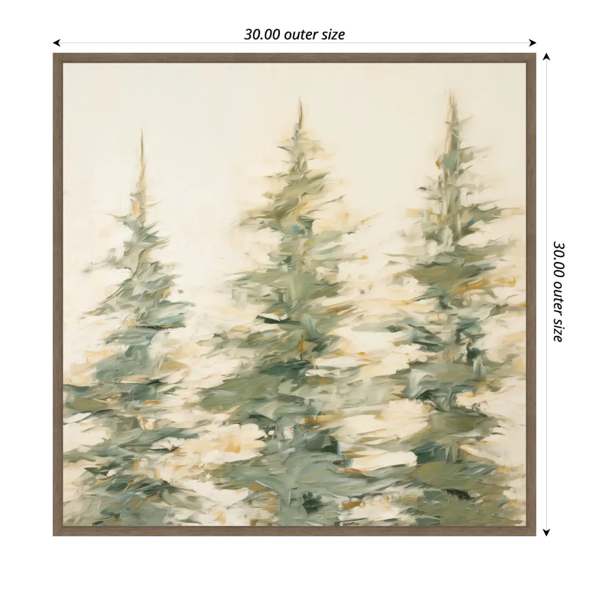 Framed Canvas Art - Evergreen Trees Abstract - kateandlaurel