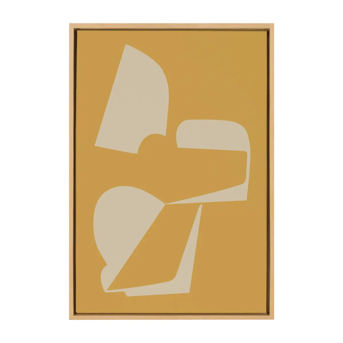 Sleek Abstract 3 Yellow and Tan Framed Canvas - Natural / 23x33 - kateandlaurel