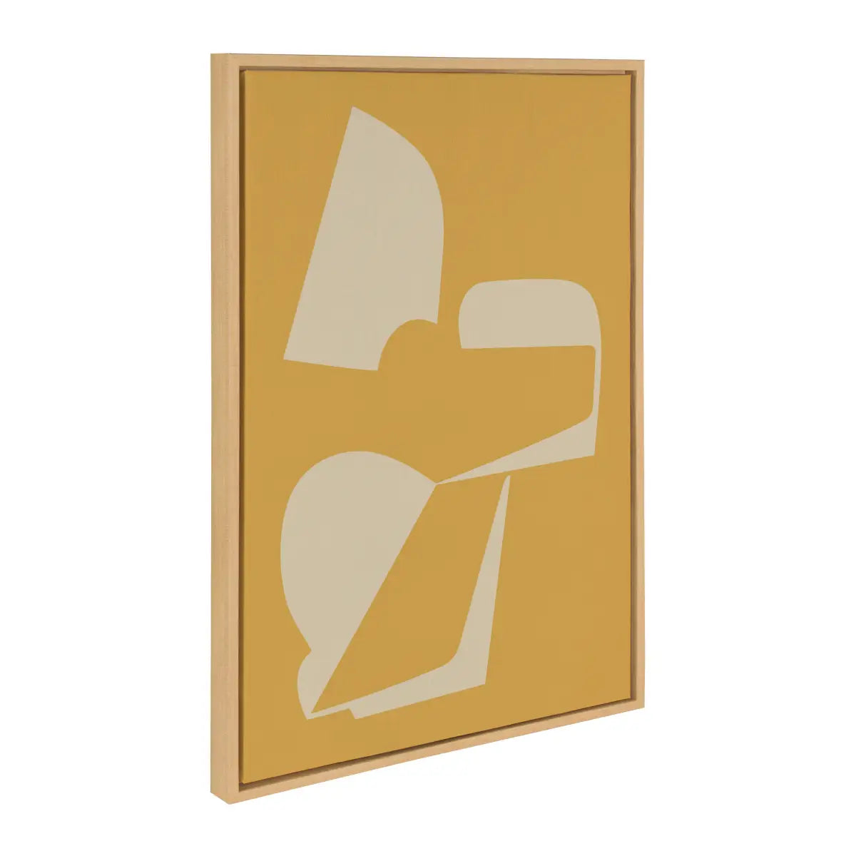 Sleek Abstract 3 Yellow and Tan Framed Canvas - Natural / 23x33 - kateandlaurel