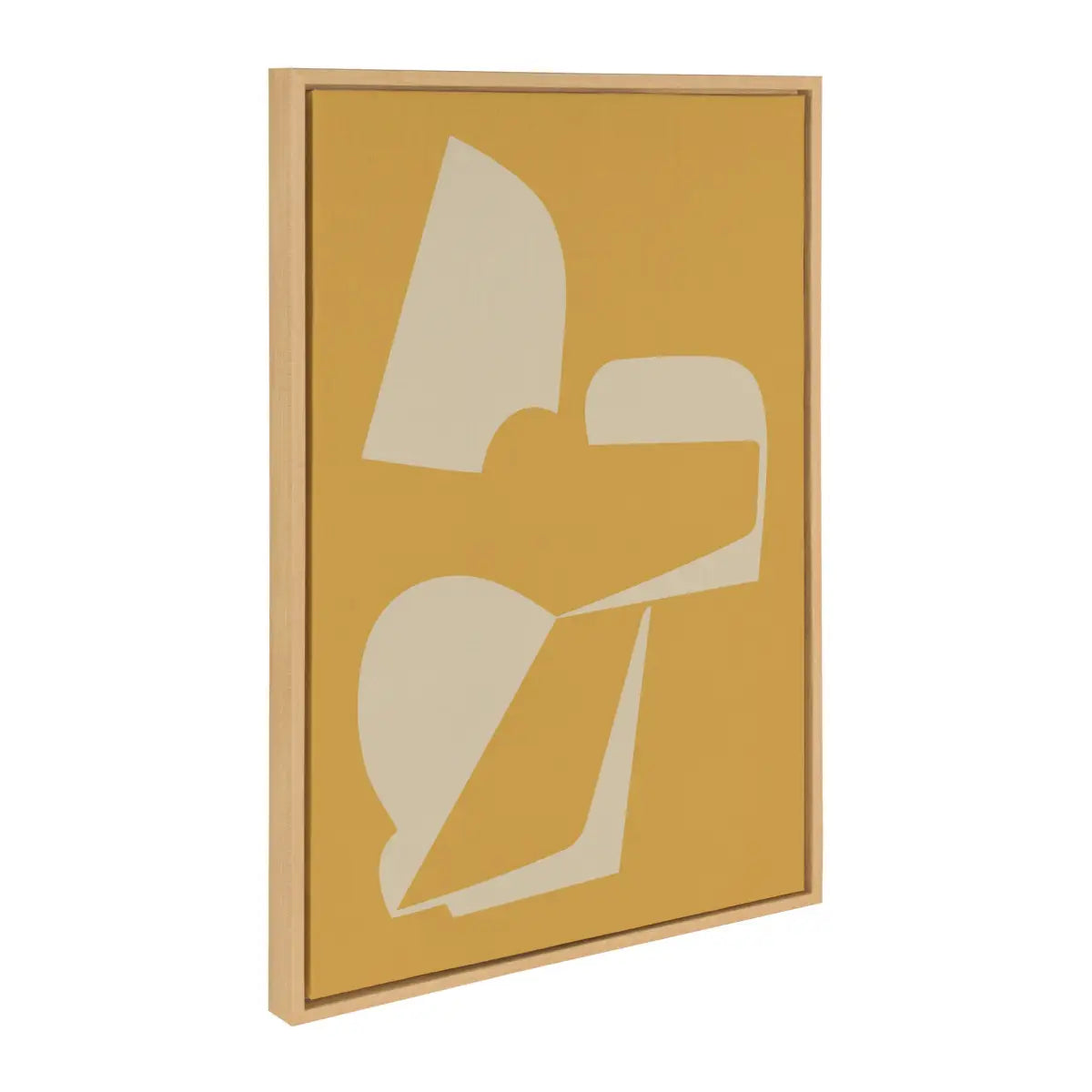 Sleek Abstract 3 Yellow and Tan Framed Canvas - Natural / 23x33 - kateandlaurel