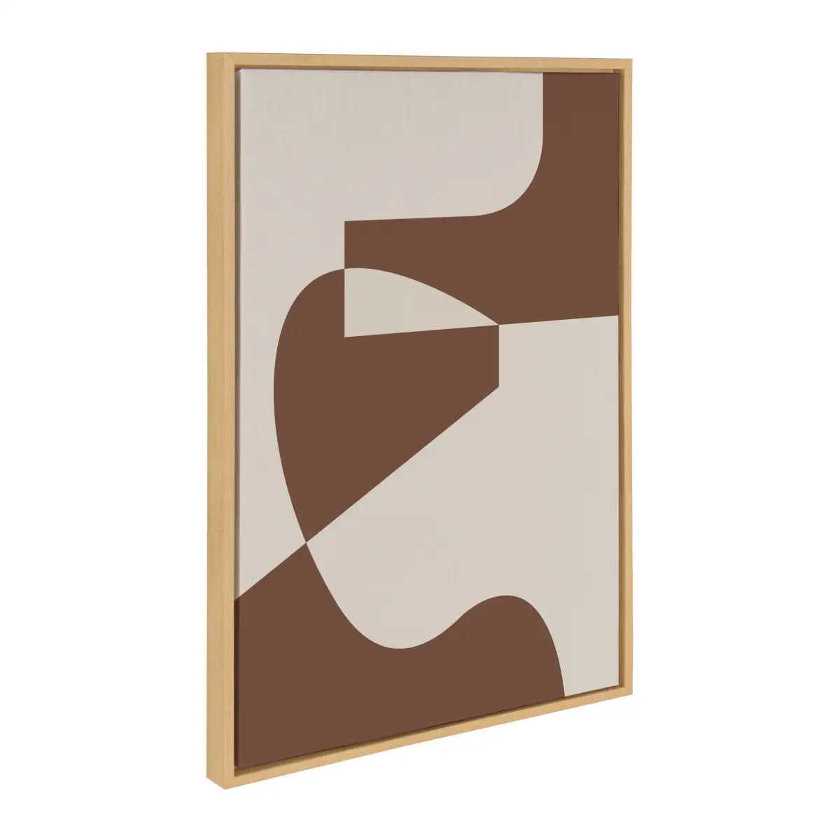 Sleek Abstract 4 Brown and Beige Framed Canvas - Natural / 23x33 - kateandlaurel