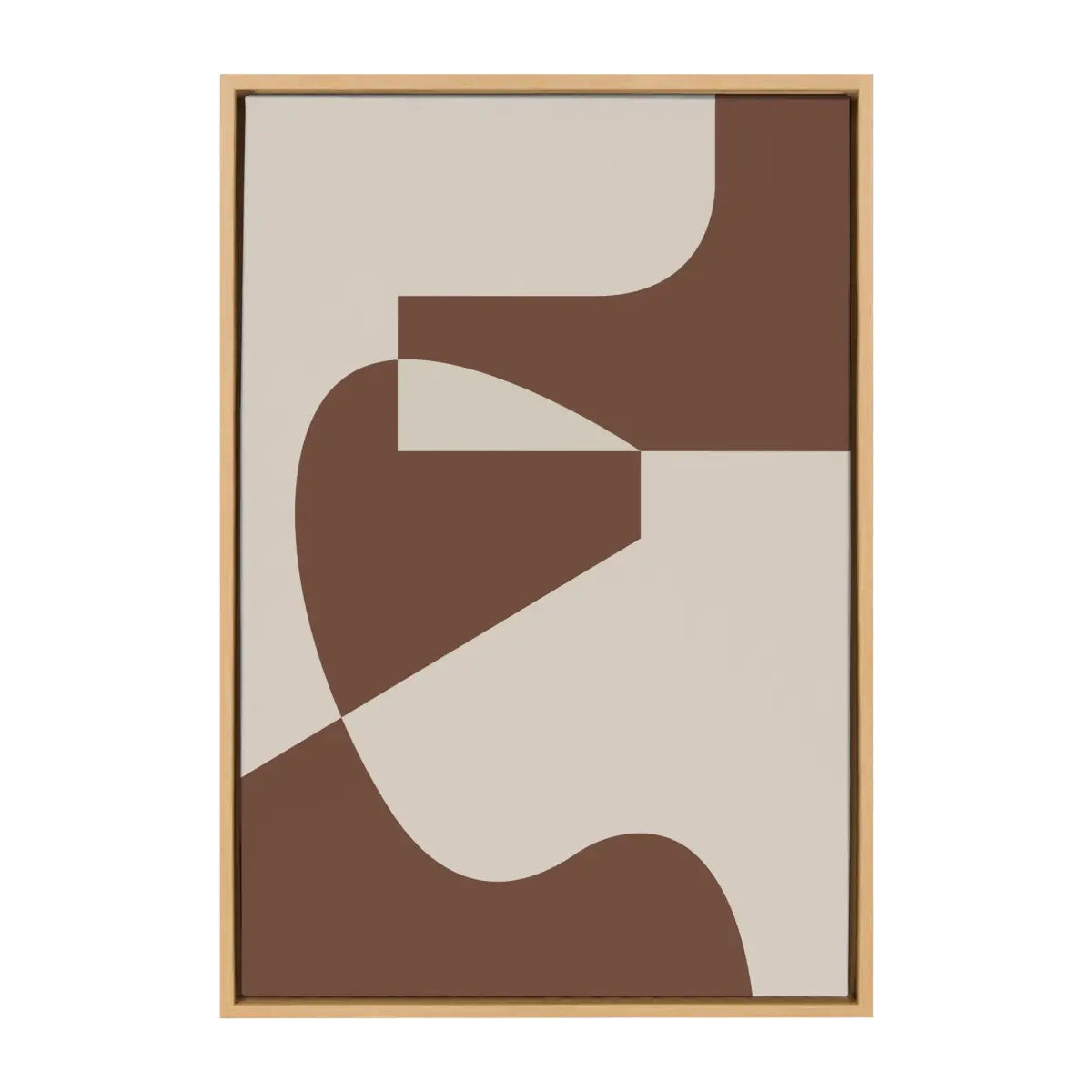 Sleek Abstract 4 Brown and Beige Framed Canvas - Natural / 23x33 - kateandlaurel