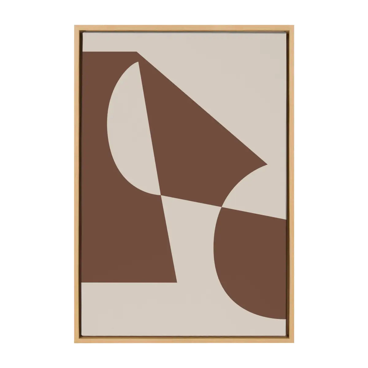 Sleek Abstract 5 Brown and Beige Framed Canvas - Natural / 23x33 - kateandlaurel
