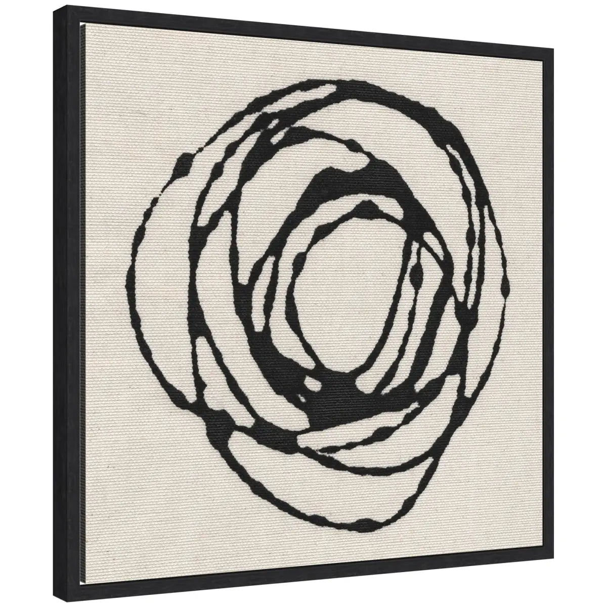 Flowing Circle Abstract Framed Canvas - Black / 22x22 - kateandlaurel