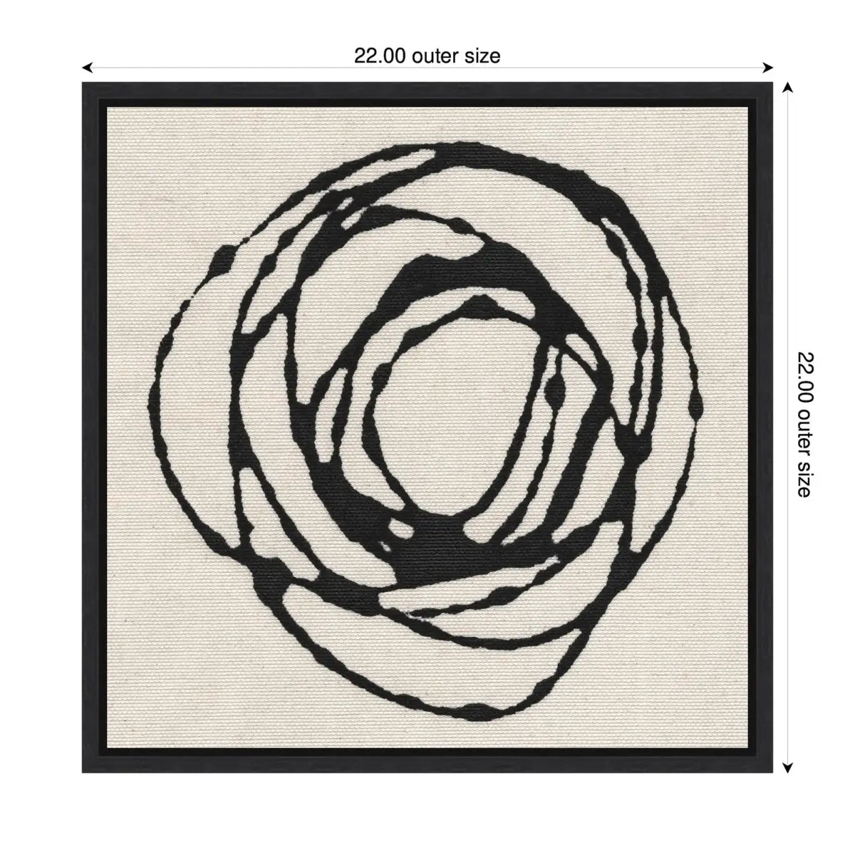 Flowing Circle Abstract Framed Canvas - Black / 22x22 - kateandlaurel
