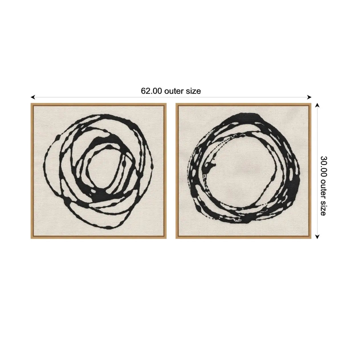 Flowing Circle Abstracts - Framed Canvas Art - Set of 2 - kateandlaurel