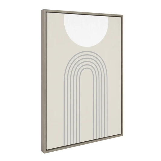 Full Moon over the Mountain Top Framed Canvas - Gray - kateandlaurel