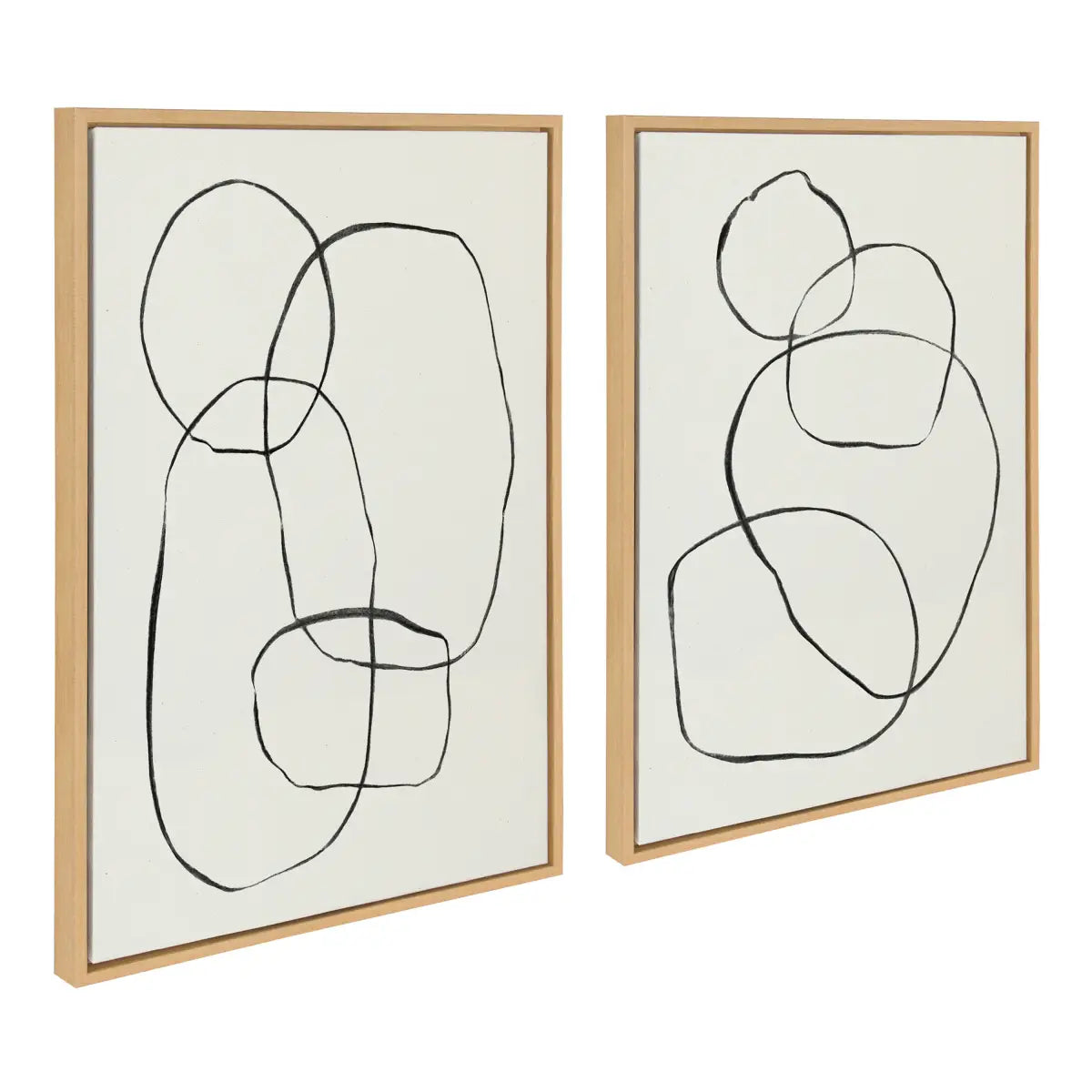Canvas Art Print Set of 2 - Going in Circles Textured - kateandlaurel