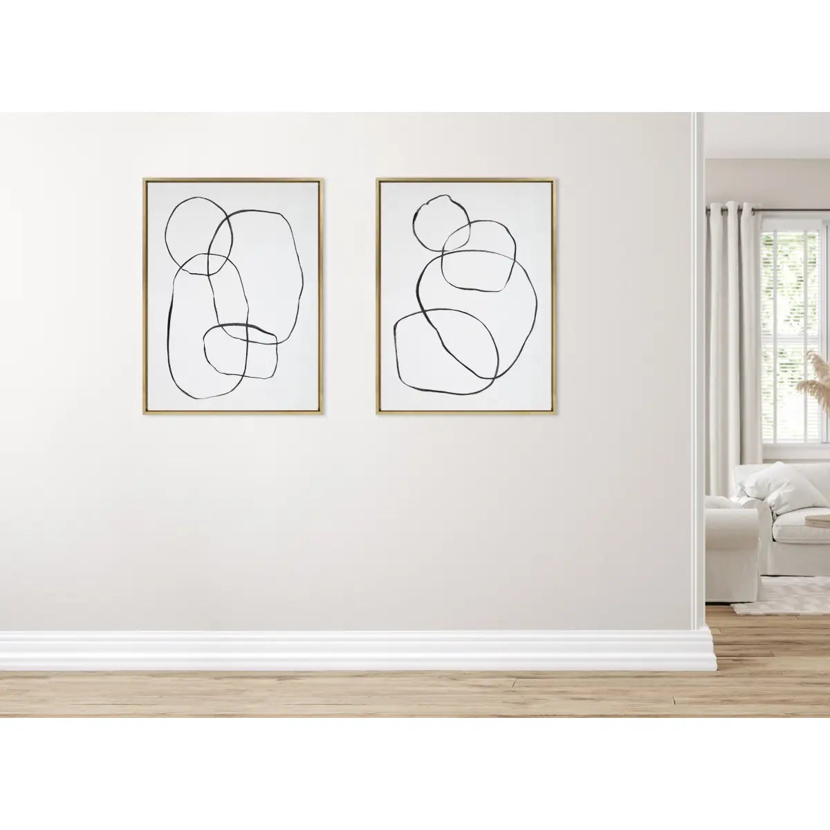 Canvas Art Print Set of 2 - Going in Circles Textured - kateandlaurel