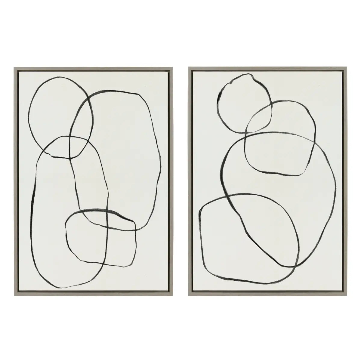 Canvas Art Print Set of 2 - Going in Circles Textured - kateandlaurel