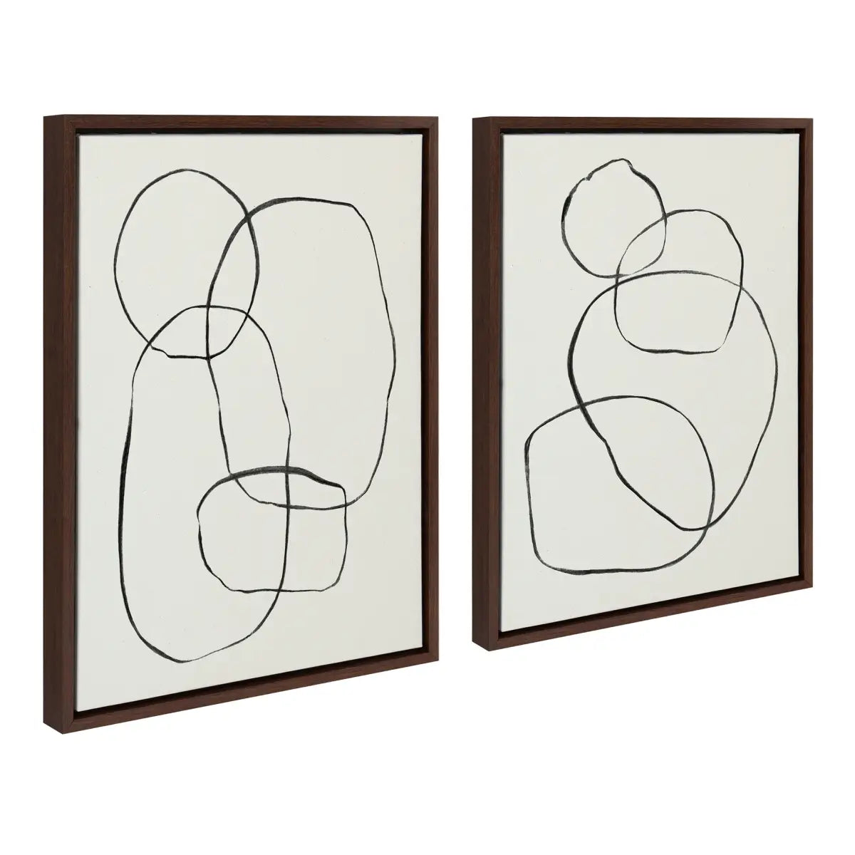 Canvas Art Print Set of 2 - Going in Circles Textured - kateandlaurel