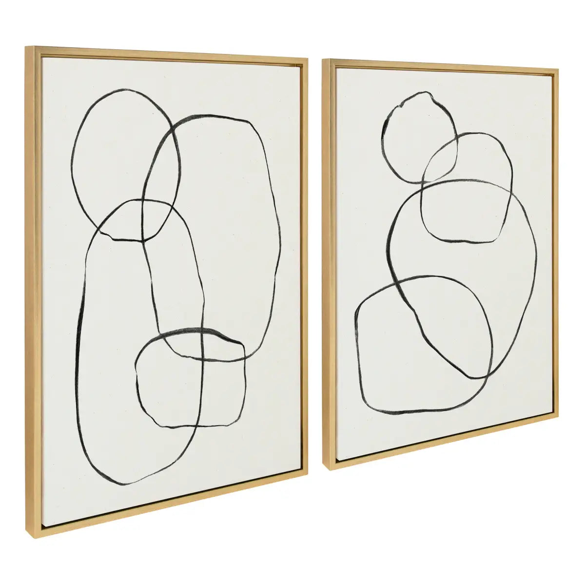 Canvas Art Print Set of 2 - Going in Circles Textured - kateandlaurel