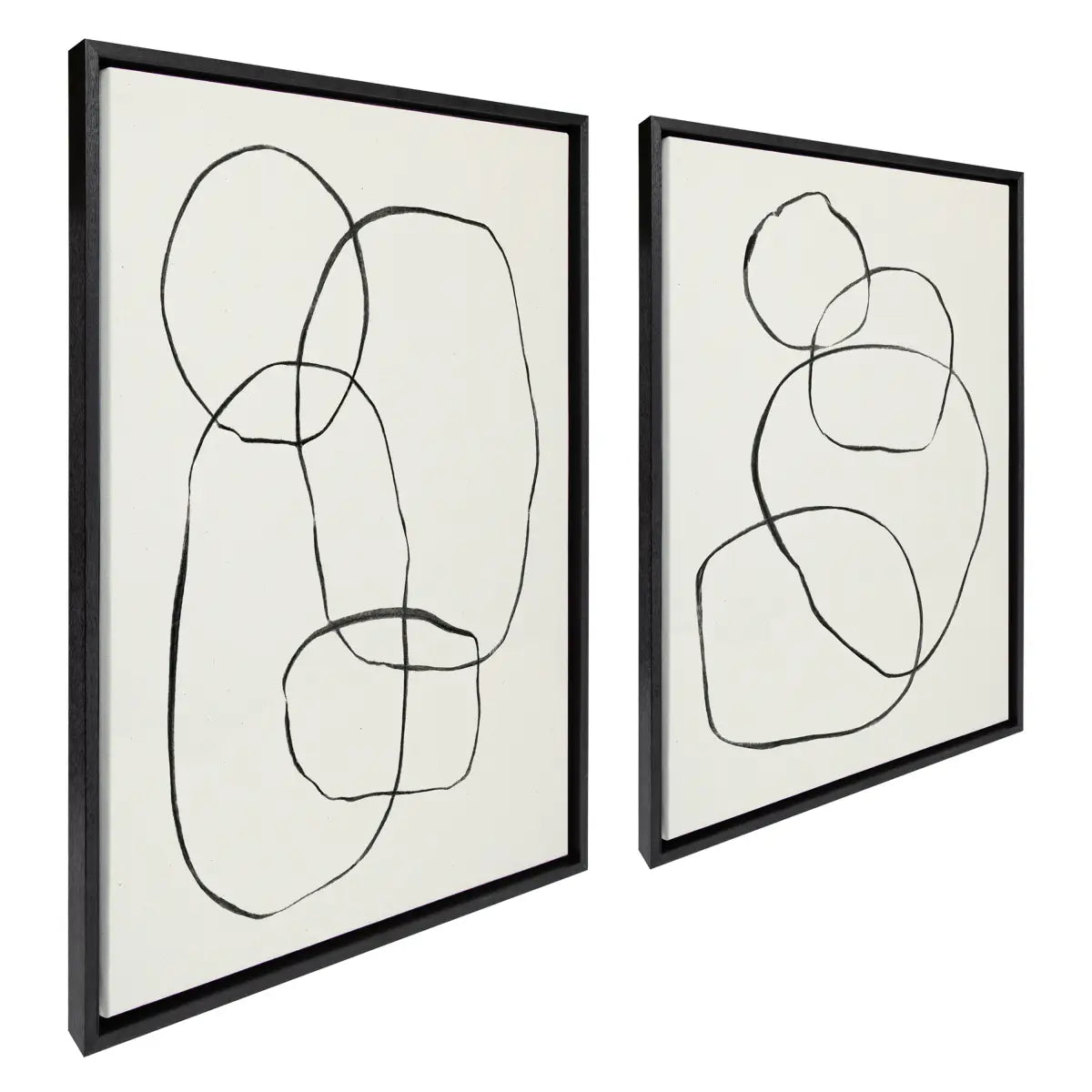 Canvas Art Print Set of 2 - Going in Circles Textured - kateandlaurel