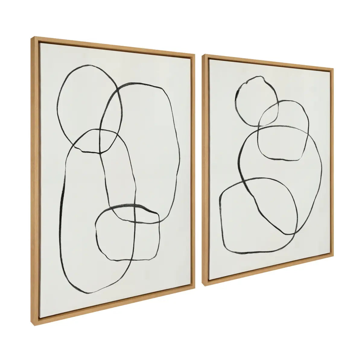 Canvas Art Print Set of 2 - Going in Circles Textured - kateandlaurel