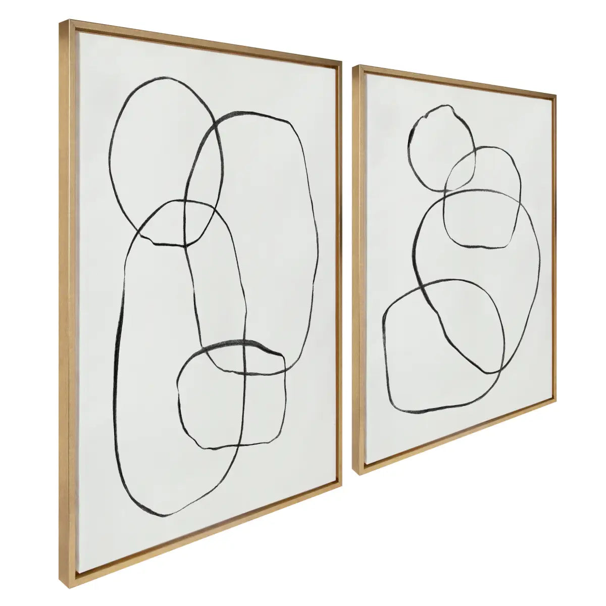 Canvas Art Print Set of 2 - Going in Circles Textured - kateandlaurel