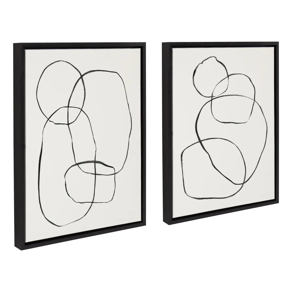 Canvas Art Print Set of 2 - Going in Circles Textured - kateandlaurel