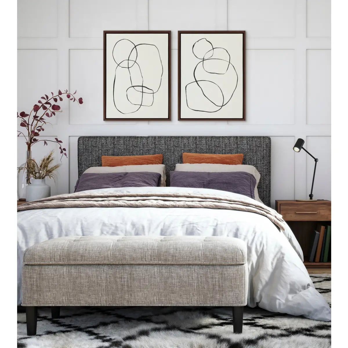 Canvas Art Print Set of 2 - Going in Circles Textured - kateandlaurel