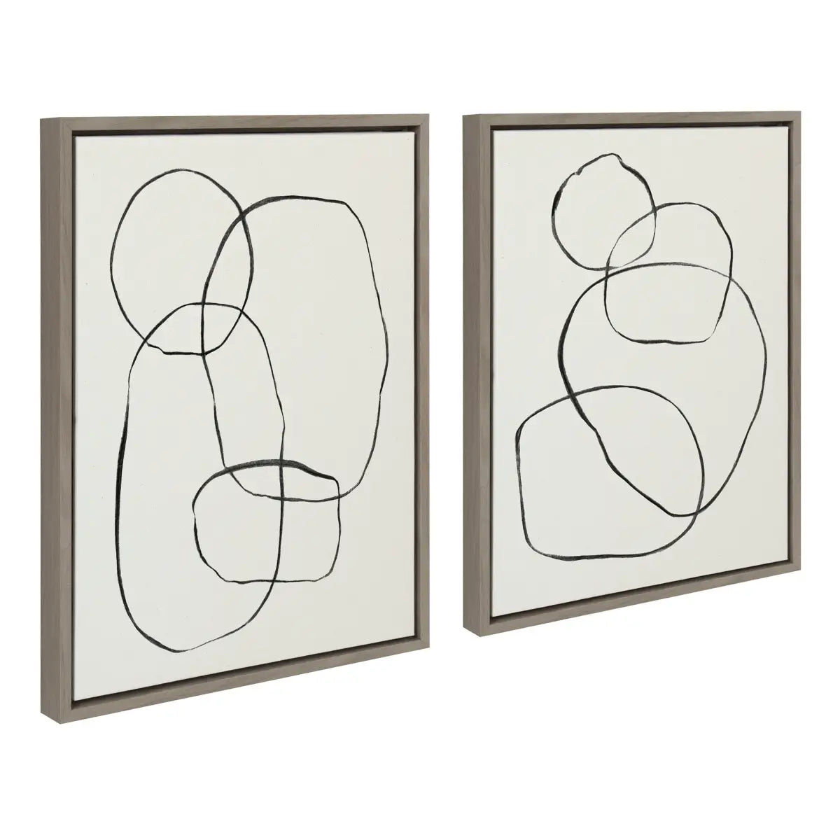 Canvas Art Print Set of 2 - Going in Circles Textured - kateandlaurel