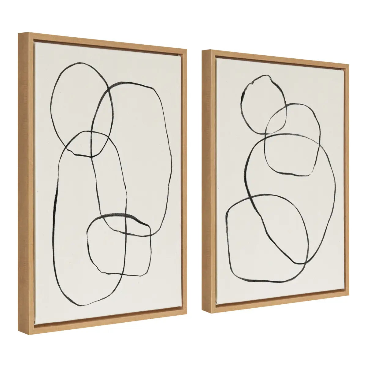 Canvas Art Print Set of 2 - Going in Circles Textured - kateandlaurel