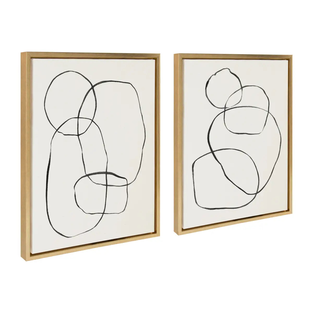 Canvas Art Print Set of 2 - Going in Circles Textured - kateandlaurel