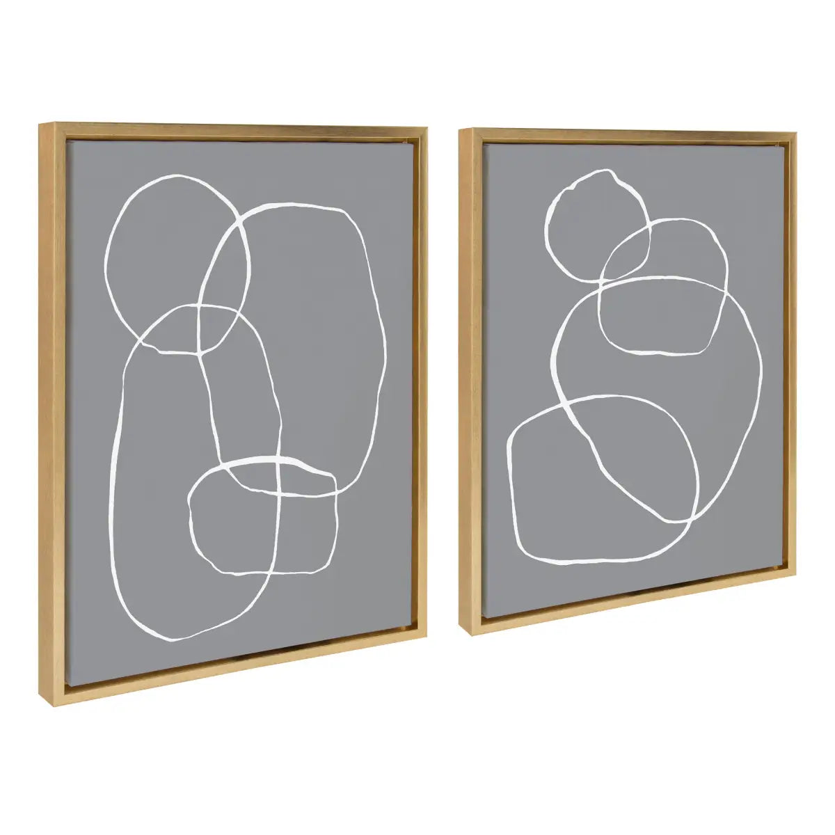 Canvas Art Print Set of 2 - Gray Going in Circles - kateandlaurel
