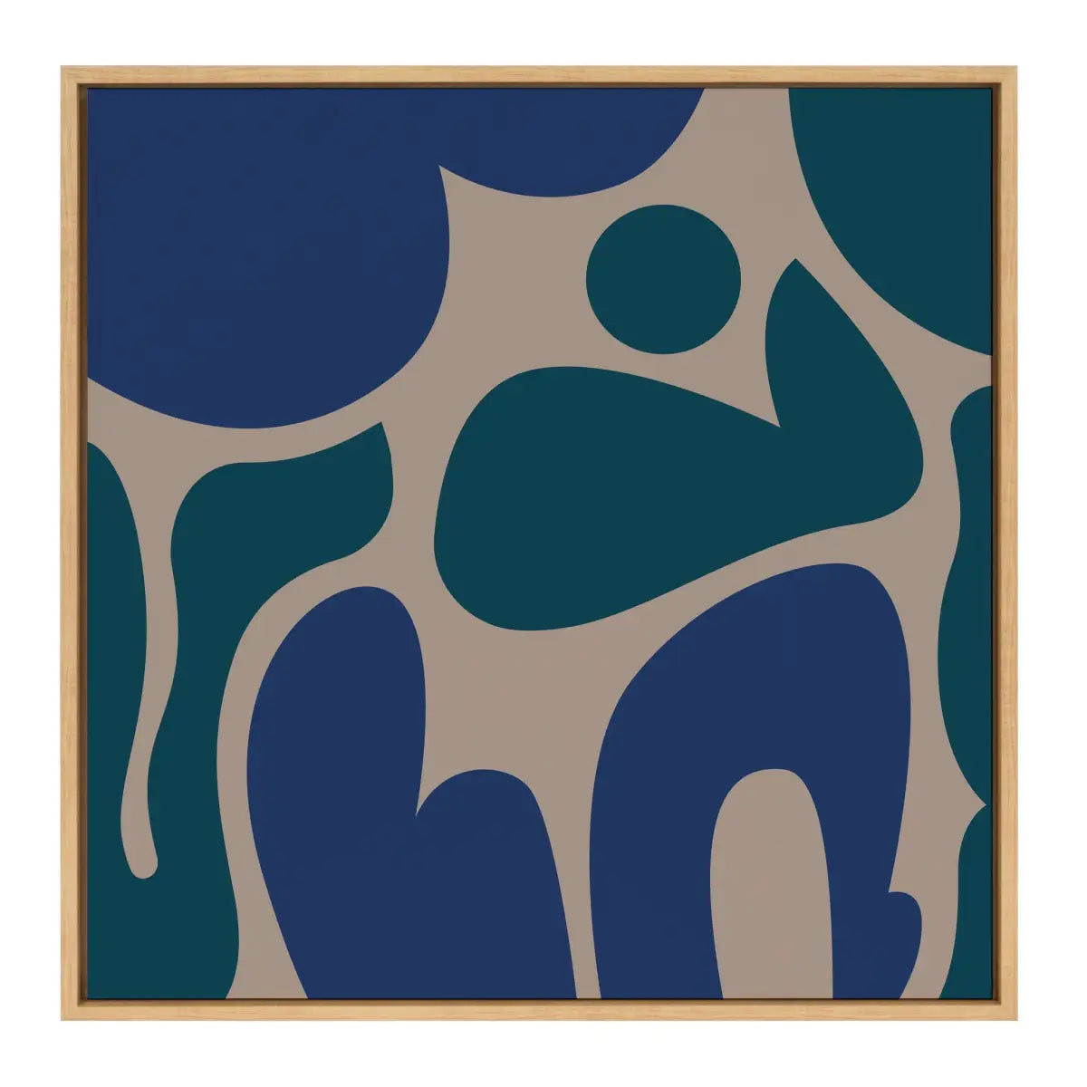 Happy Abstract Blue and Green Framed Canvas - kateandlaurel