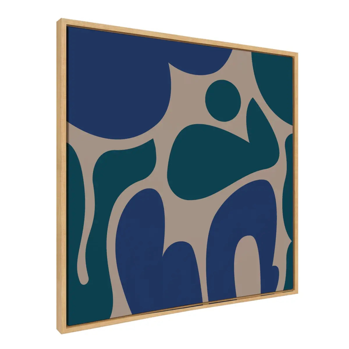 Happy Abstract Blue and Green Framed Canvas - kateandlaurel