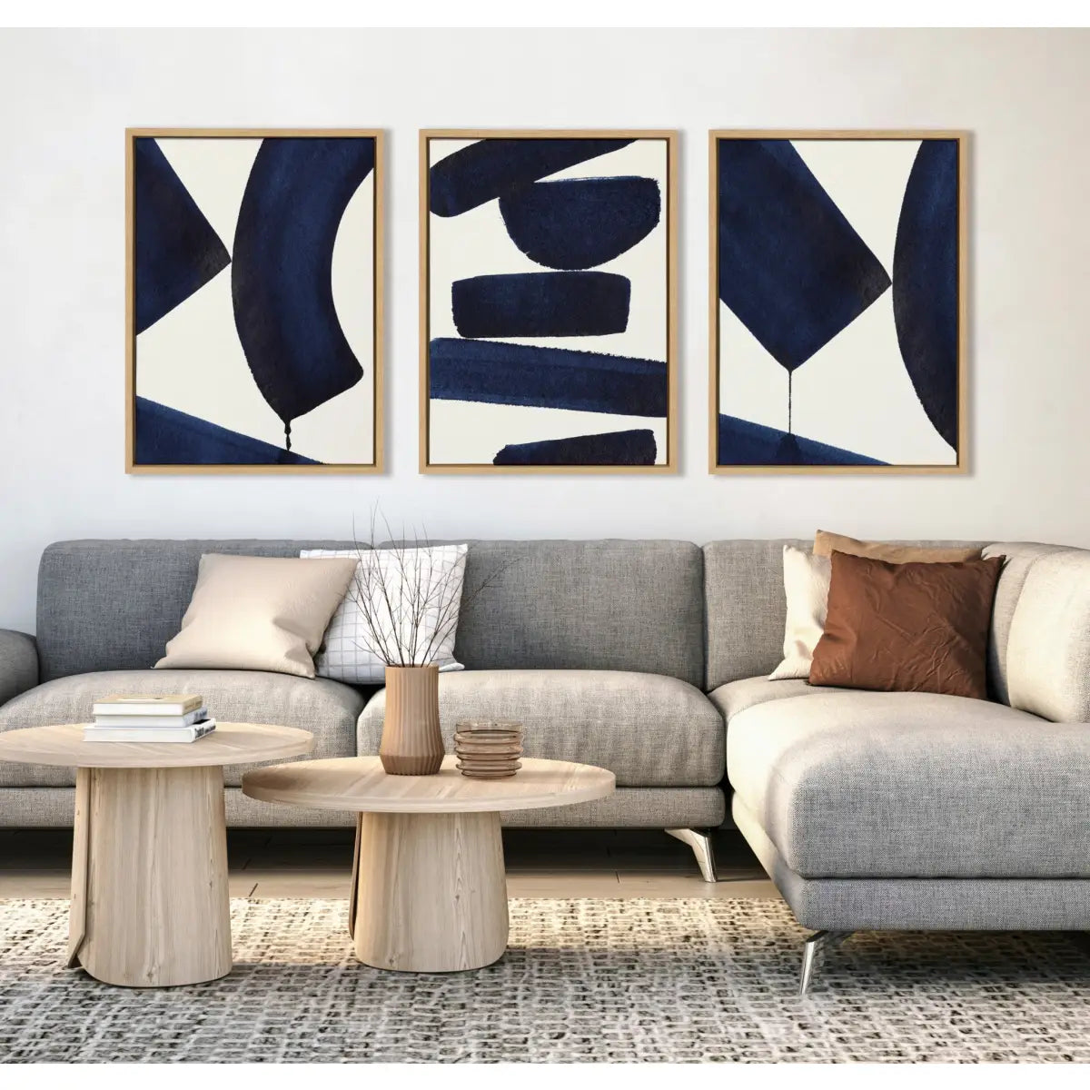 Canvas Art Print Set of 3 - Japandi 3 Japandi 26 and Japandi 4 - Natural / 3 Piece 18x24 - kateandlaurel