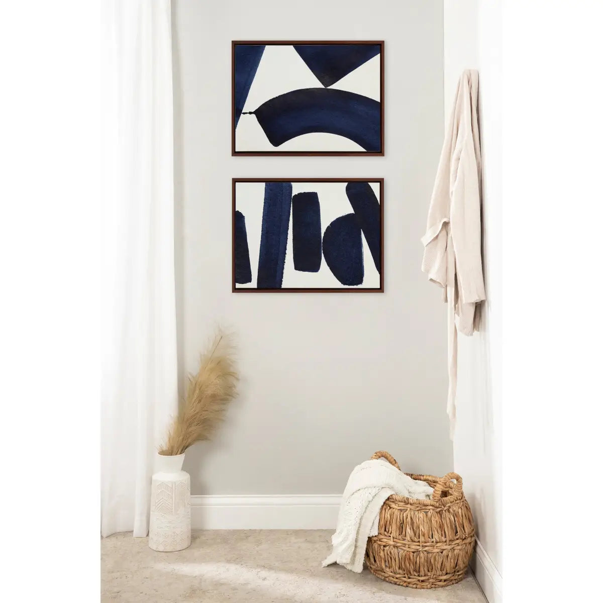 Canvas Art Print Set of 2 - Japandi 3 and Japandi 26 - Sylvie Walnut - kateandlaurel