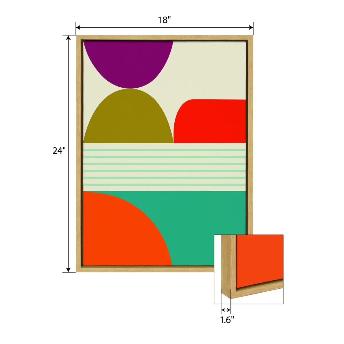 Canvas Art Print Set of 2 - Mid Century Modern Patterns - Natural / 2 Piece 18x24 - kateandlaurel