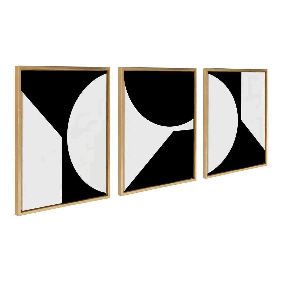 Minimal Max Mod Set Framed Canvas - Gold - kateandlaurel