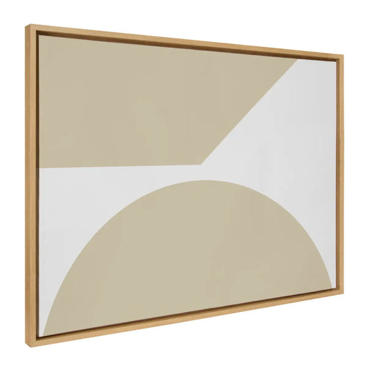 Minimal Max Mod I Soft Neutral Framed Canvas - Natural - kateandlaurel