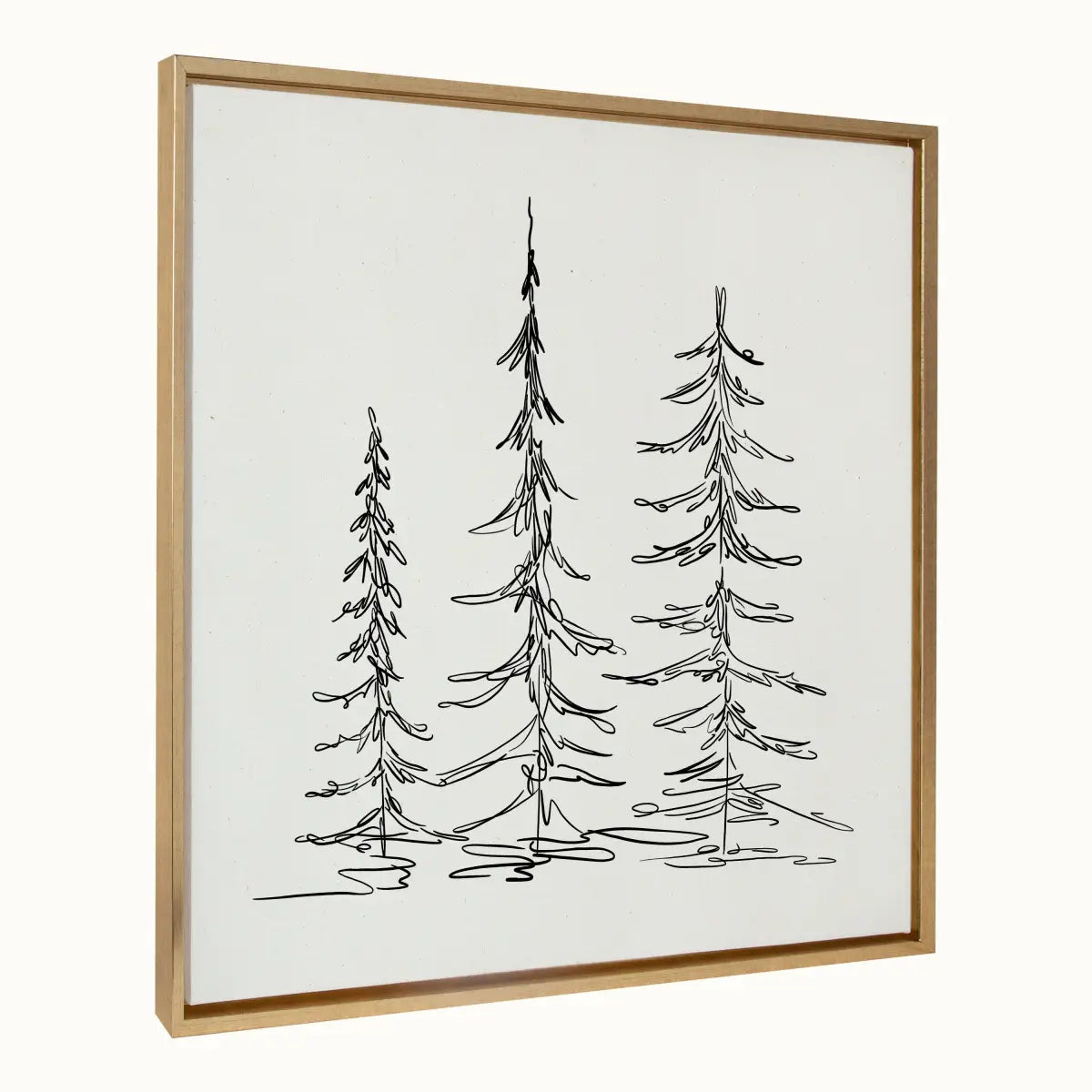 Framed Canvas - Minimalist Evergreen Trees Sketch - kateandlaurel