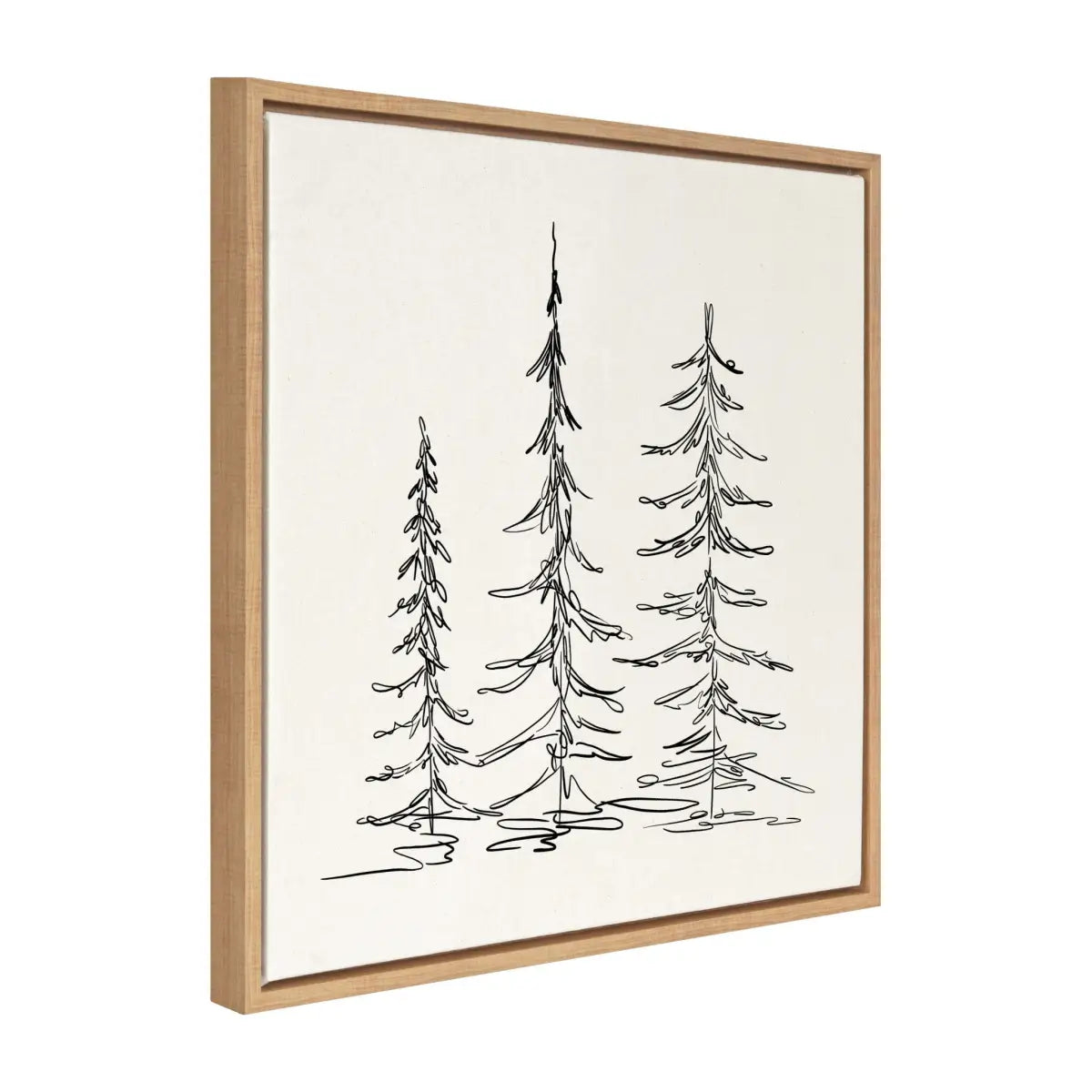 Framed Canvas - Minimalist Evergreen Trees Sketch - kateandlaurel