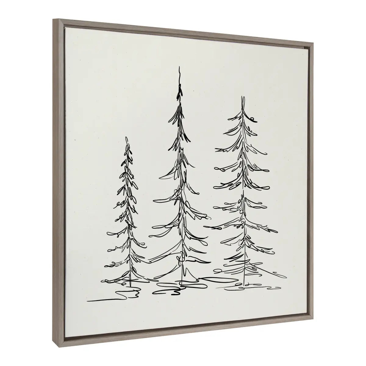 Framed Canvas - Minimalist Evergreen Trees Sketch - kateandlaurel