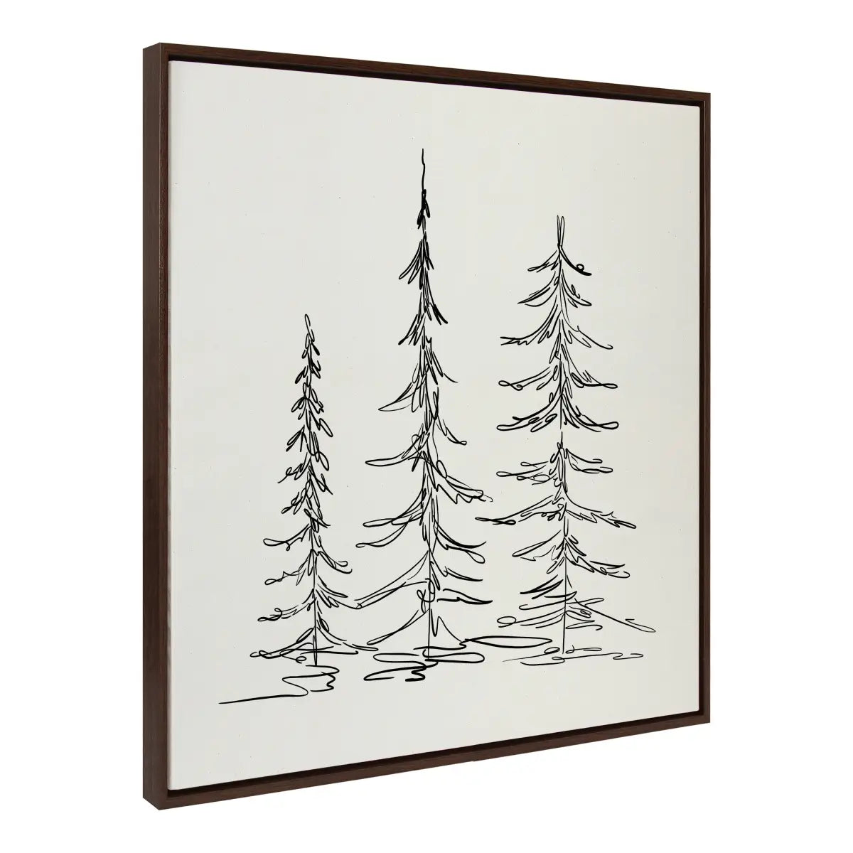 Framed Canvas - Minimalist Evergreen Trees Sketch - kateandlaurel