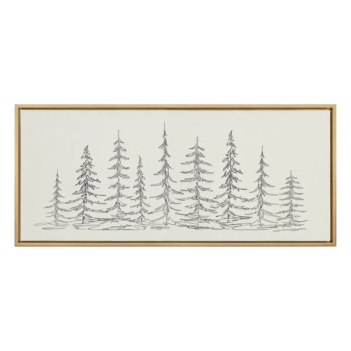 Framed Canvas - Minimalist Evergreen Trees Sketch - kateandlaurel