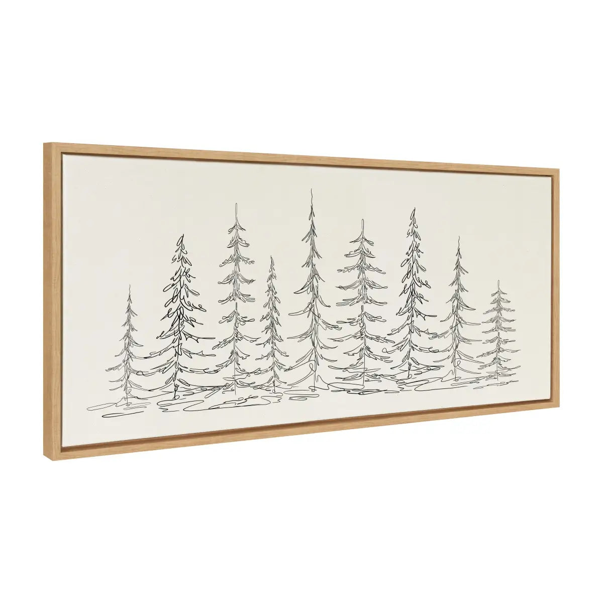 Framed Canvas - Minimalist Evergreen Trees Sketch - kateandlaurel